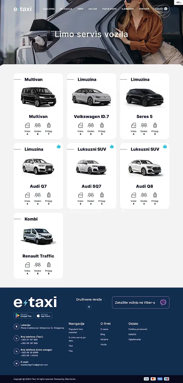 Karriere und Fahrzeuge — die Website von E-taxi
