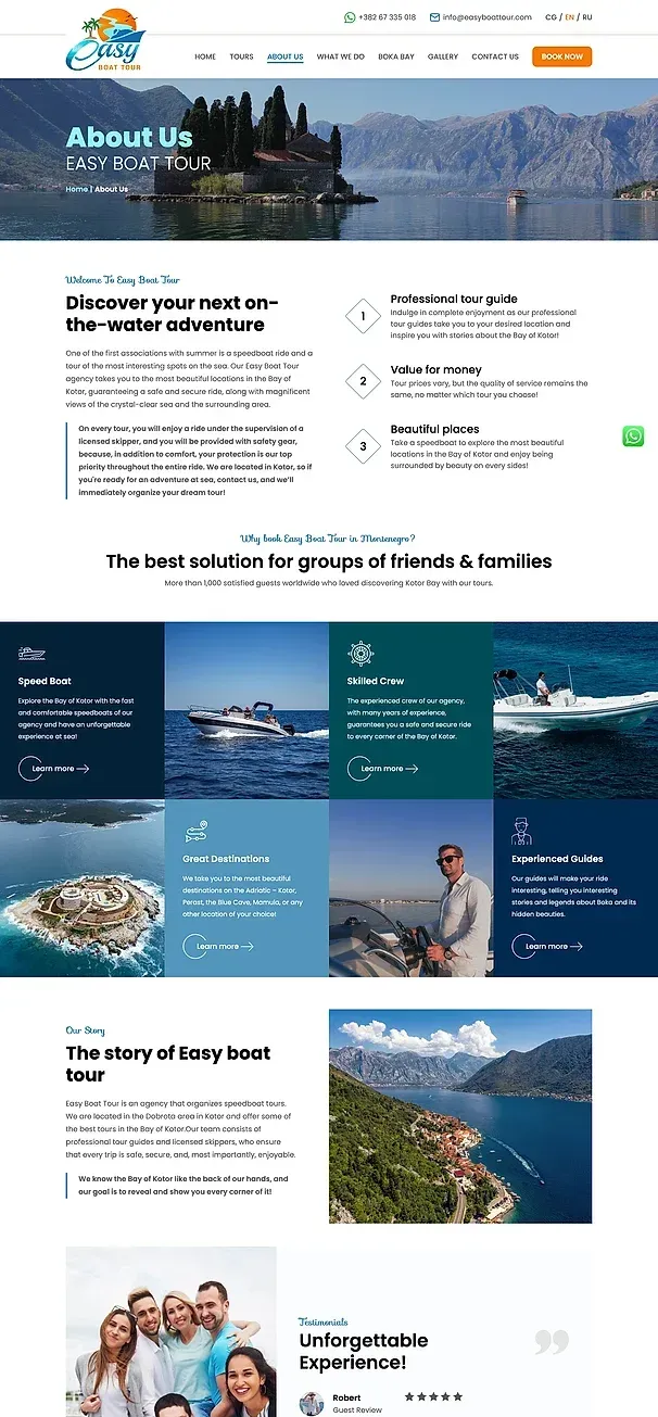 Über uns und WHAT WE DO — die Website von Easy Boat Tour