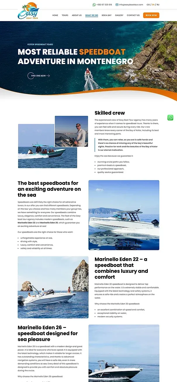 Über uns und WHAT WE DO — die Website von Easy Boat Tour