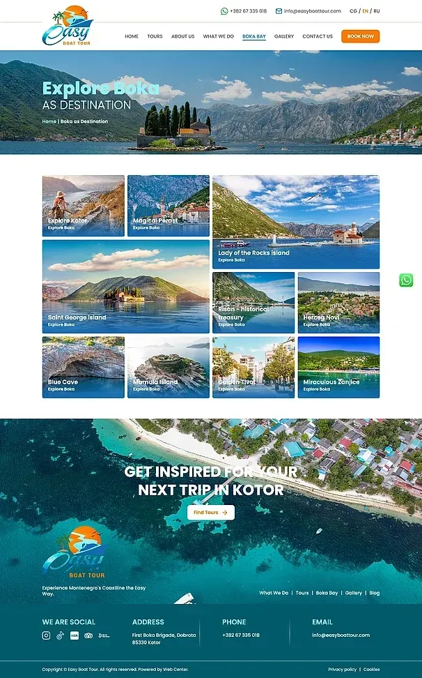 BOKA BAY und Galerie — die Website von Easy Boat Tour