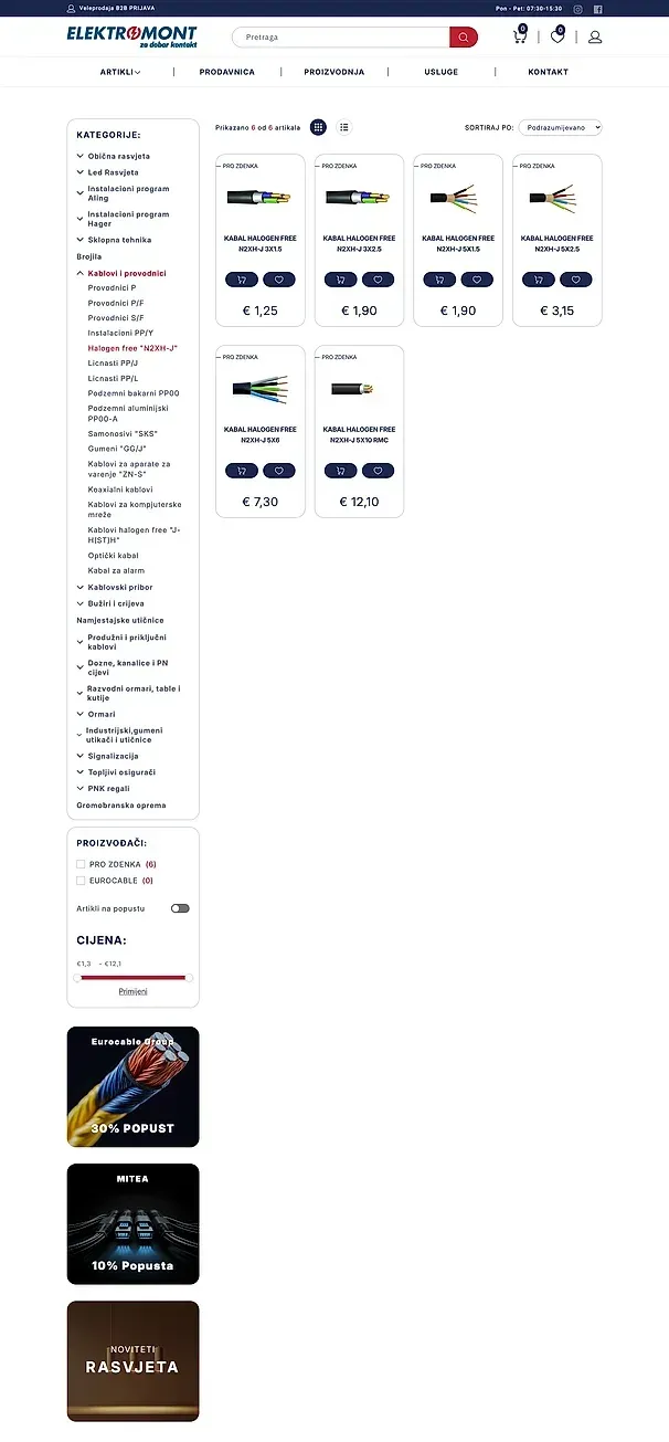 Halogen free "N2XH-J" und Licnasti PP/J — die Website von Elektromont