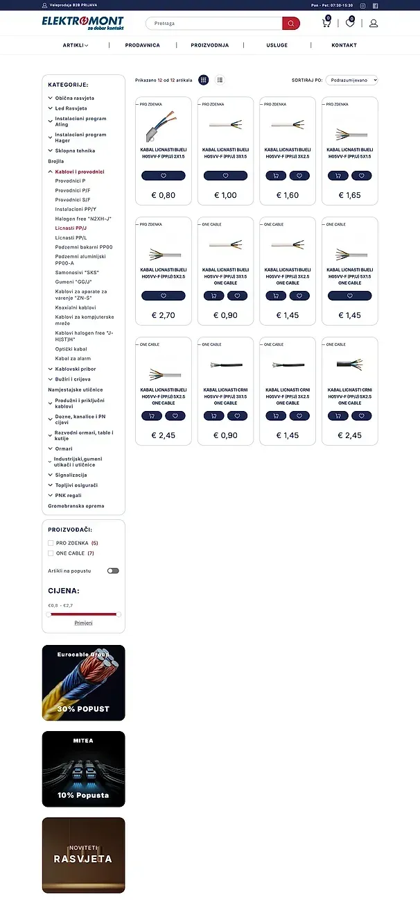 Halogen free "N2XH-J" und Licnasti PP/J — die Website von Elektromont