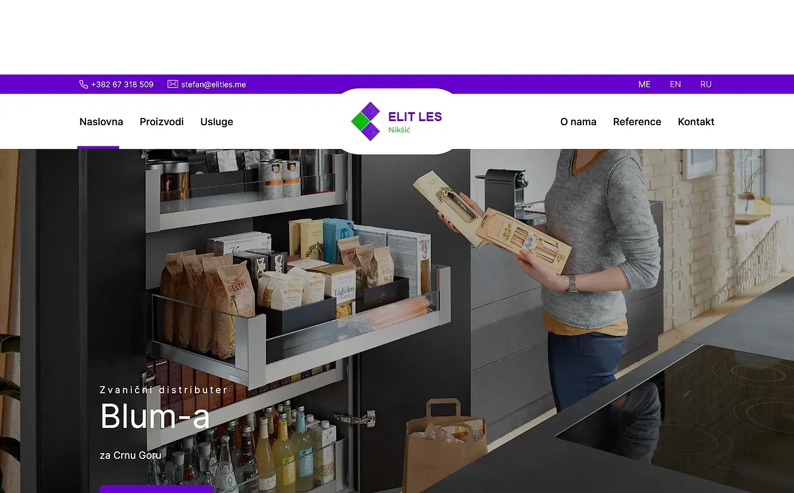 Startseite der Website Elit Les