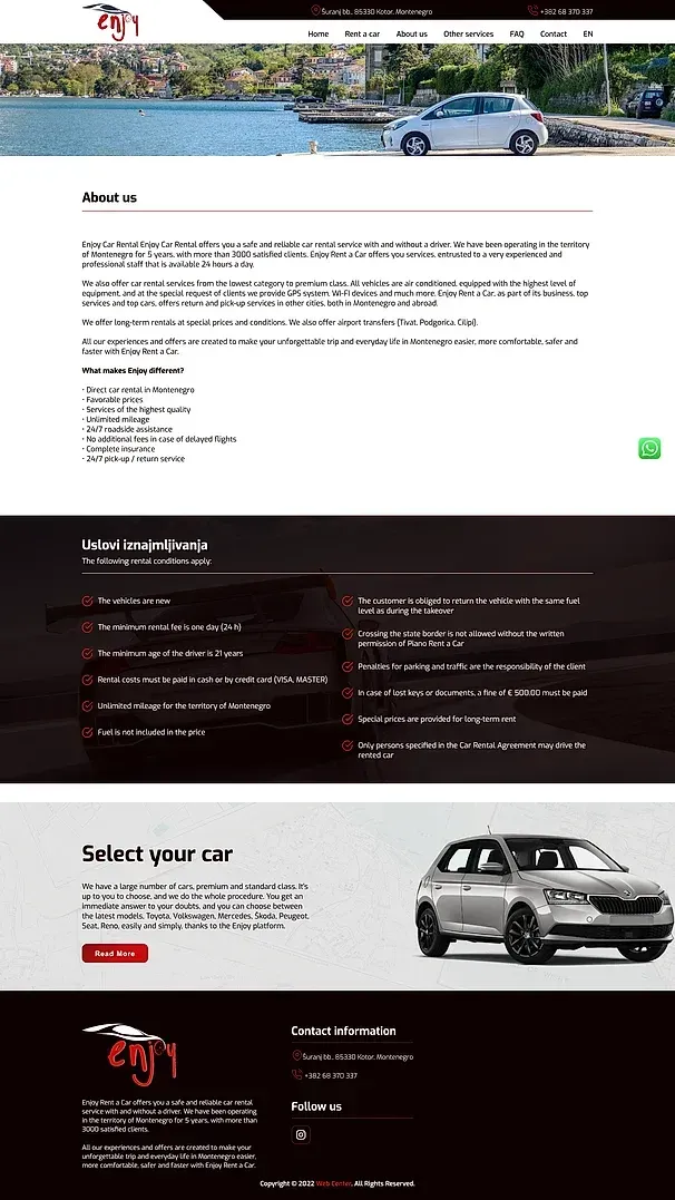 Mietwagen und Über uns — die Website von Enjoy Rent a Car