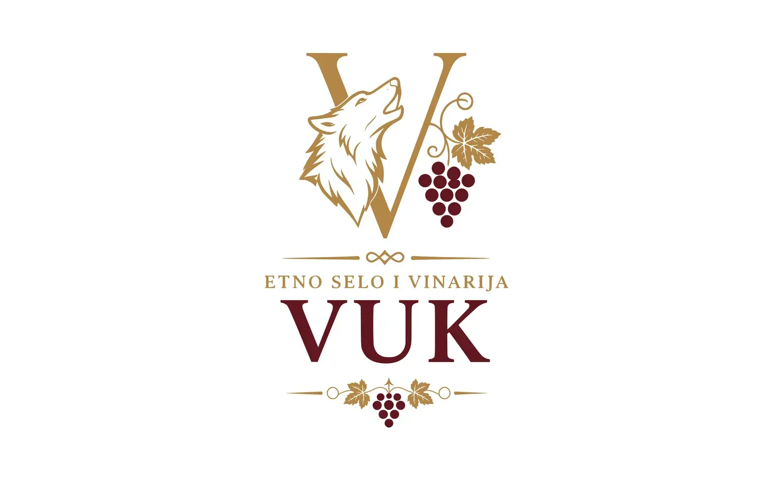 The Etno Selo i Vinarija Vuk logotype on a card