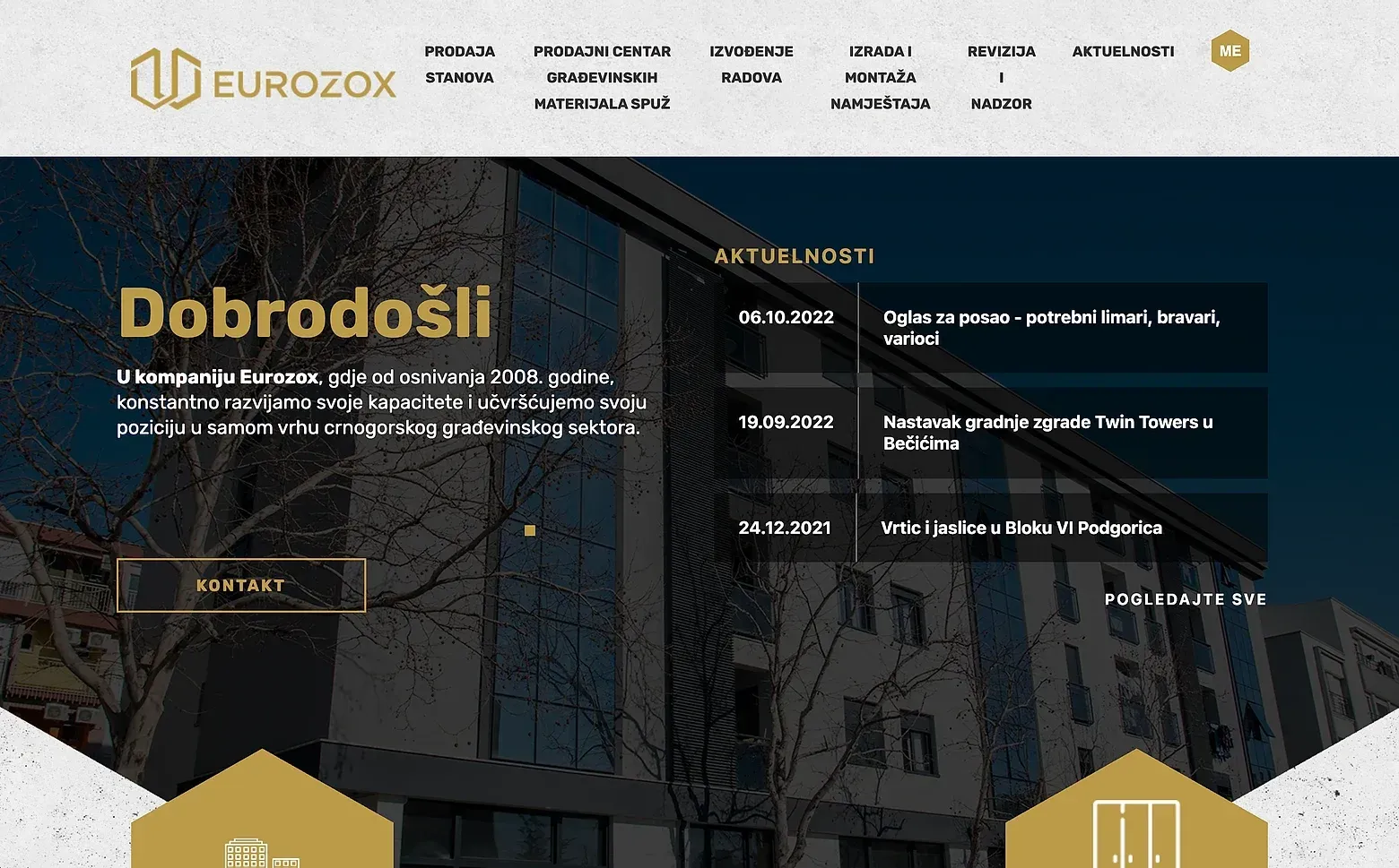 Naslovna strana sajta Eurozox