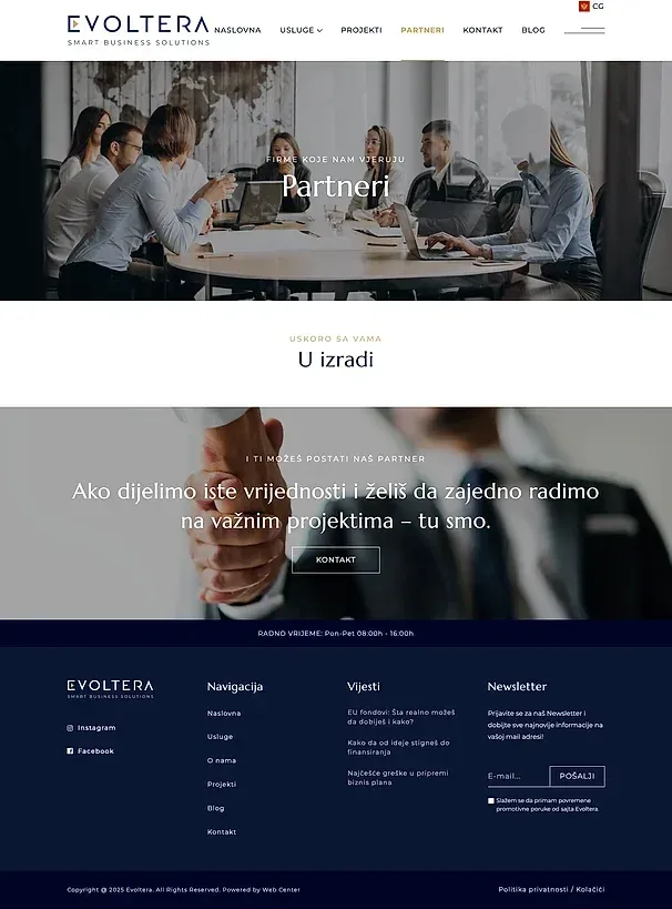 Projekte und PARTNERI — die Website von Evoltera