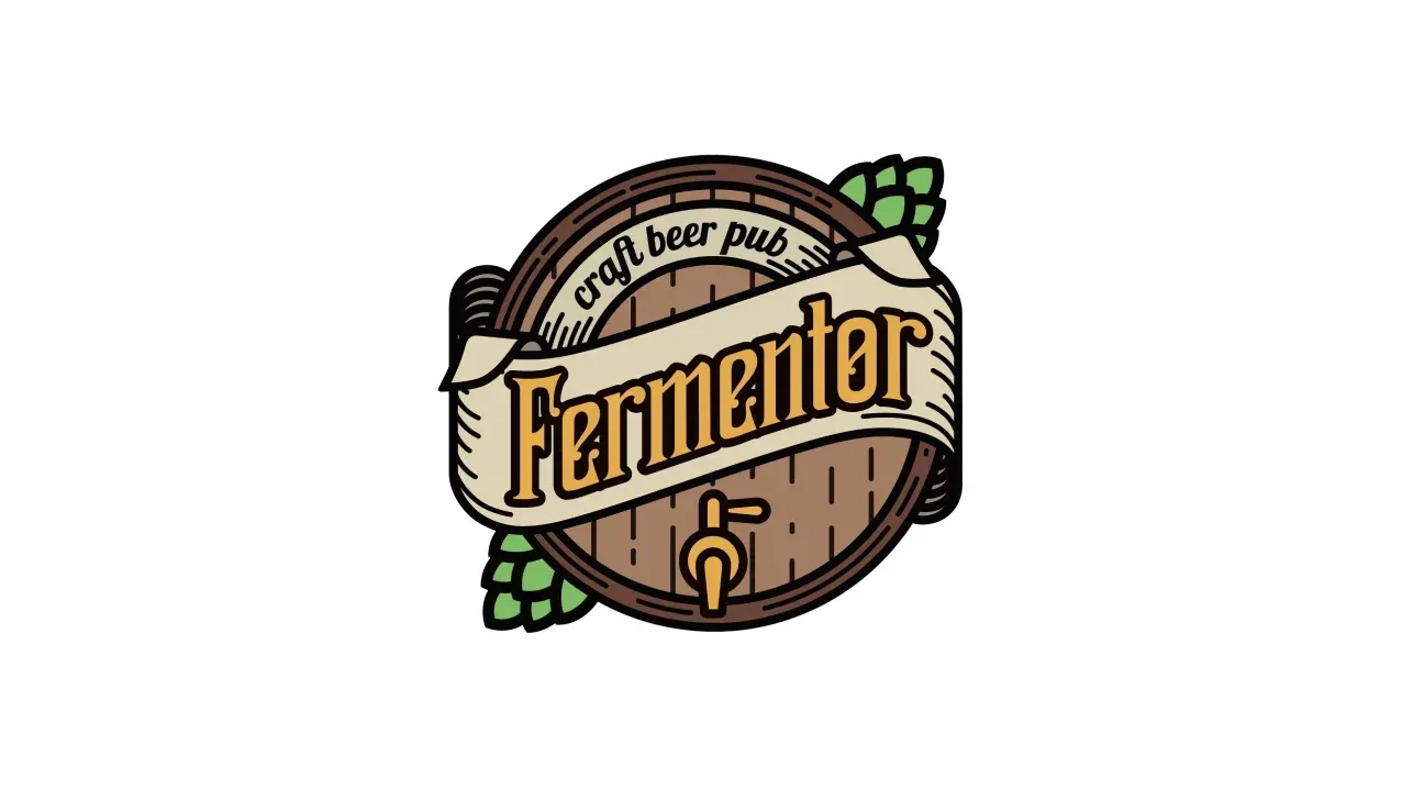 Das Fermentor Pub-Logo auf hellem Hintergrund