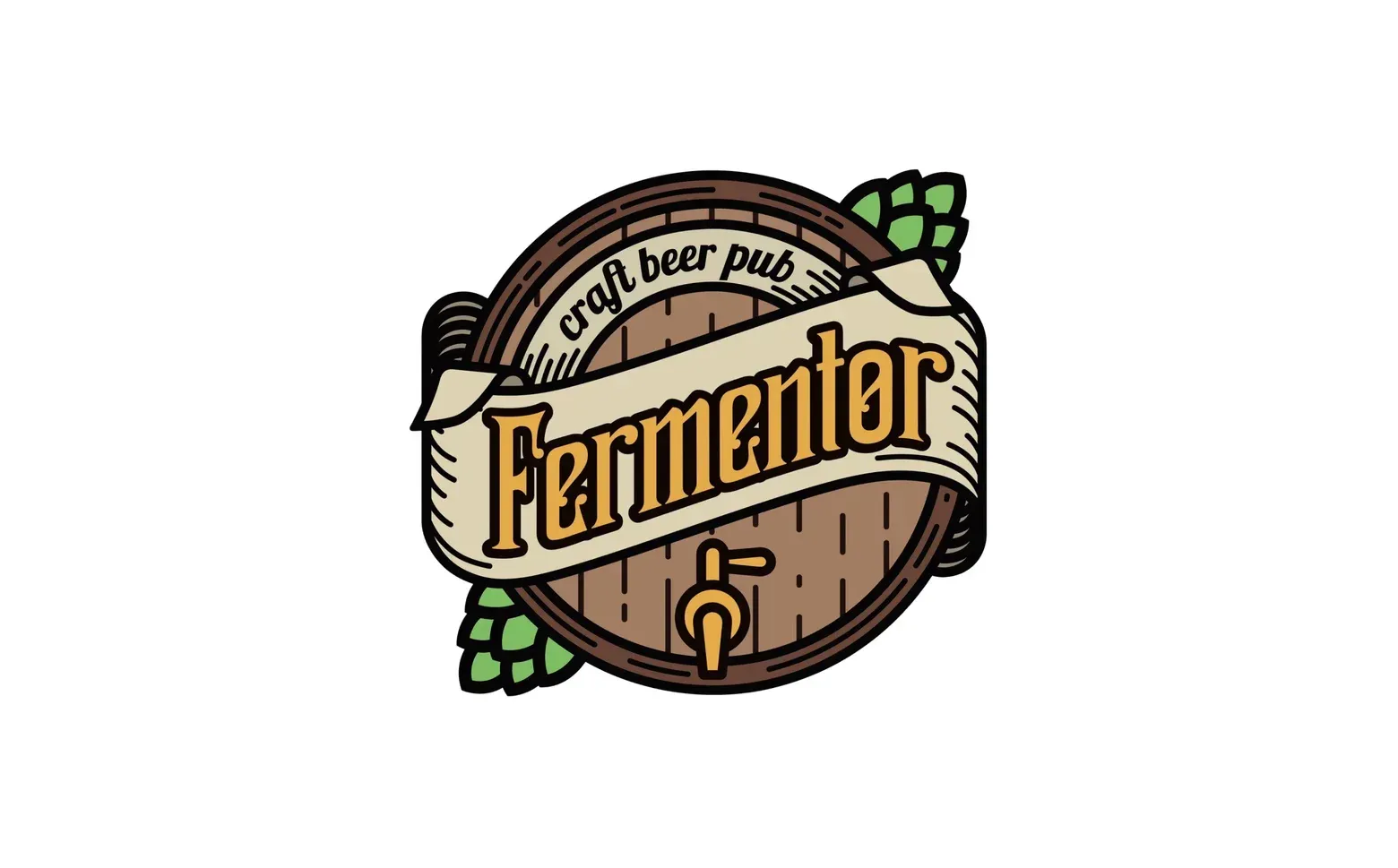 The Fermentor Pub logotype on a card