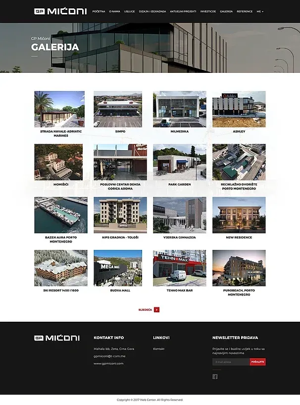Investments and Gallery — the GP Mićoni site
