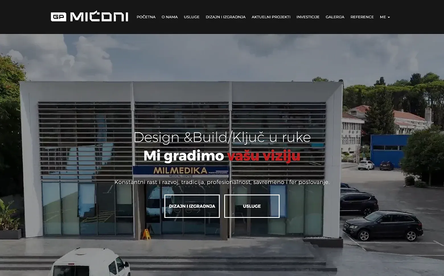 Home page of the GP Mićoni website