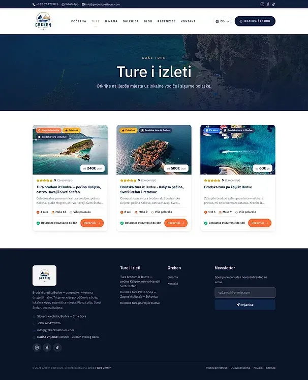 Touren und Über uns — die Website von Greben Boat Tours