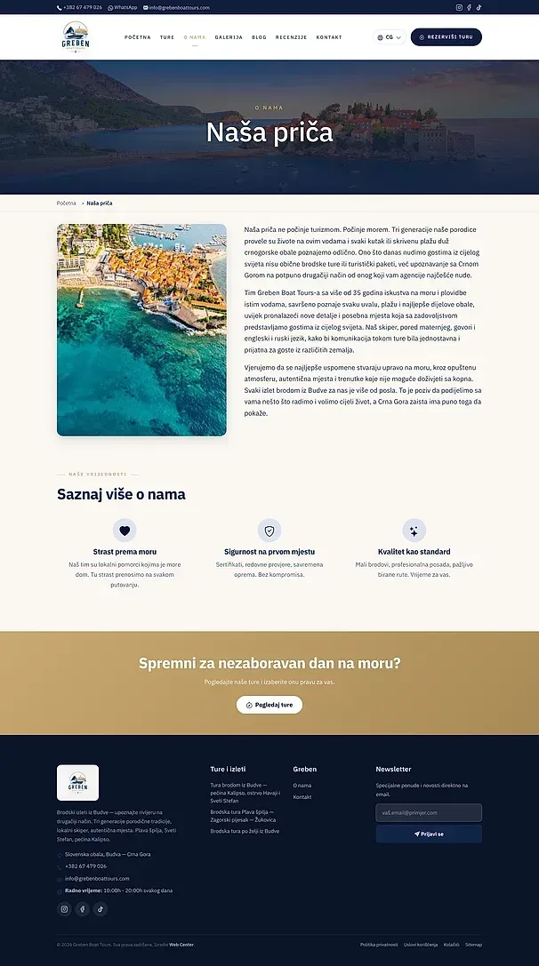 Touren und Über uns — die Website von Greben Boat Tours