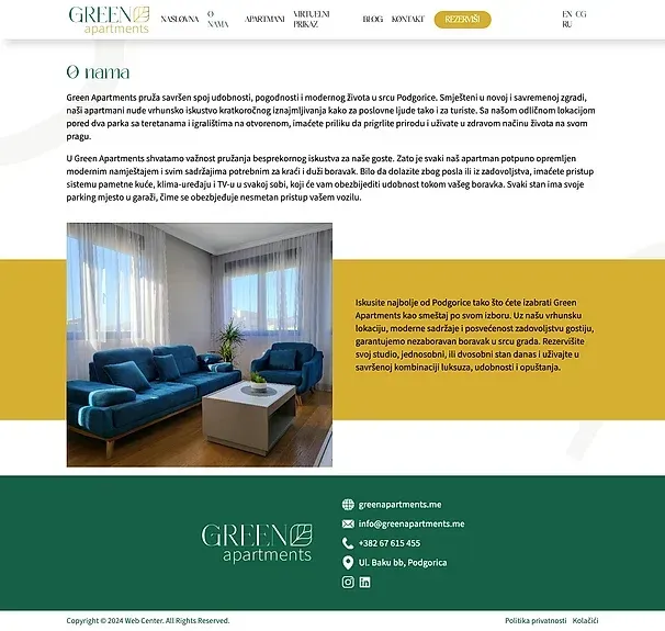 Über uns und Apartments — die Website von Green Apartments