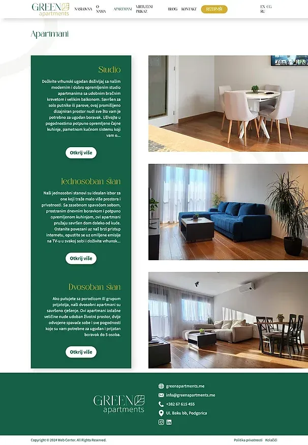 Über uns und Apartments — die Website von Green Apartments