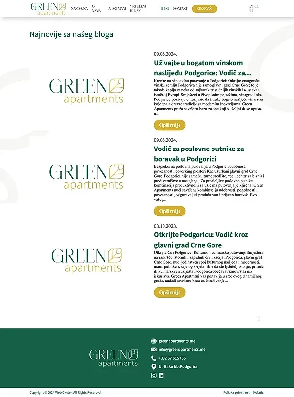 VIRTUELNI PRIKAZ und Blog — die Website von Green Apartments