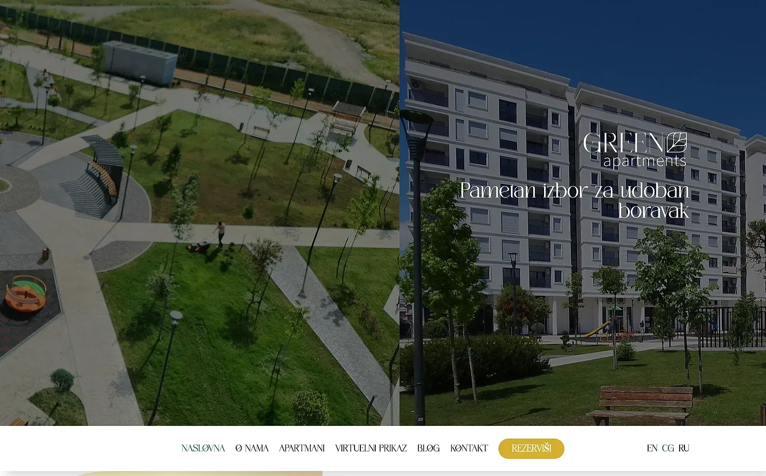 Naslovna strana sajta Green Apartments