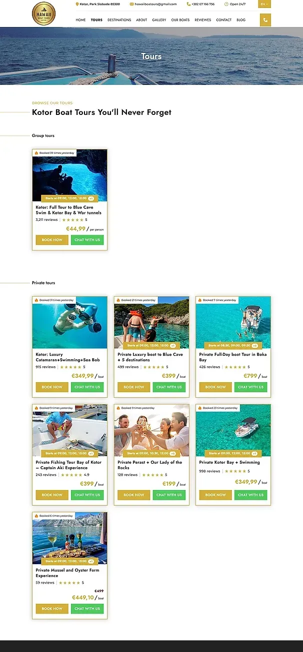 Touren und Reiseziele — die Website von Hawaii Boat Tours