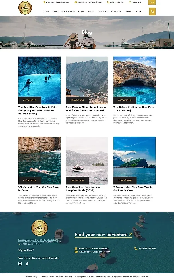 Kontakt und Blog — die Website von Hawaii Boat Tours