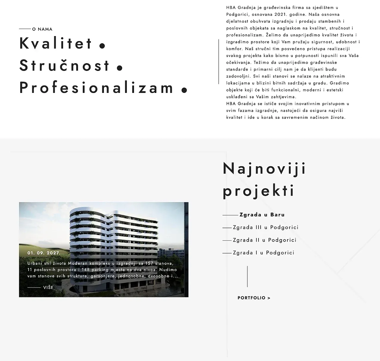 Startseite — die Website von HBA Gradnja