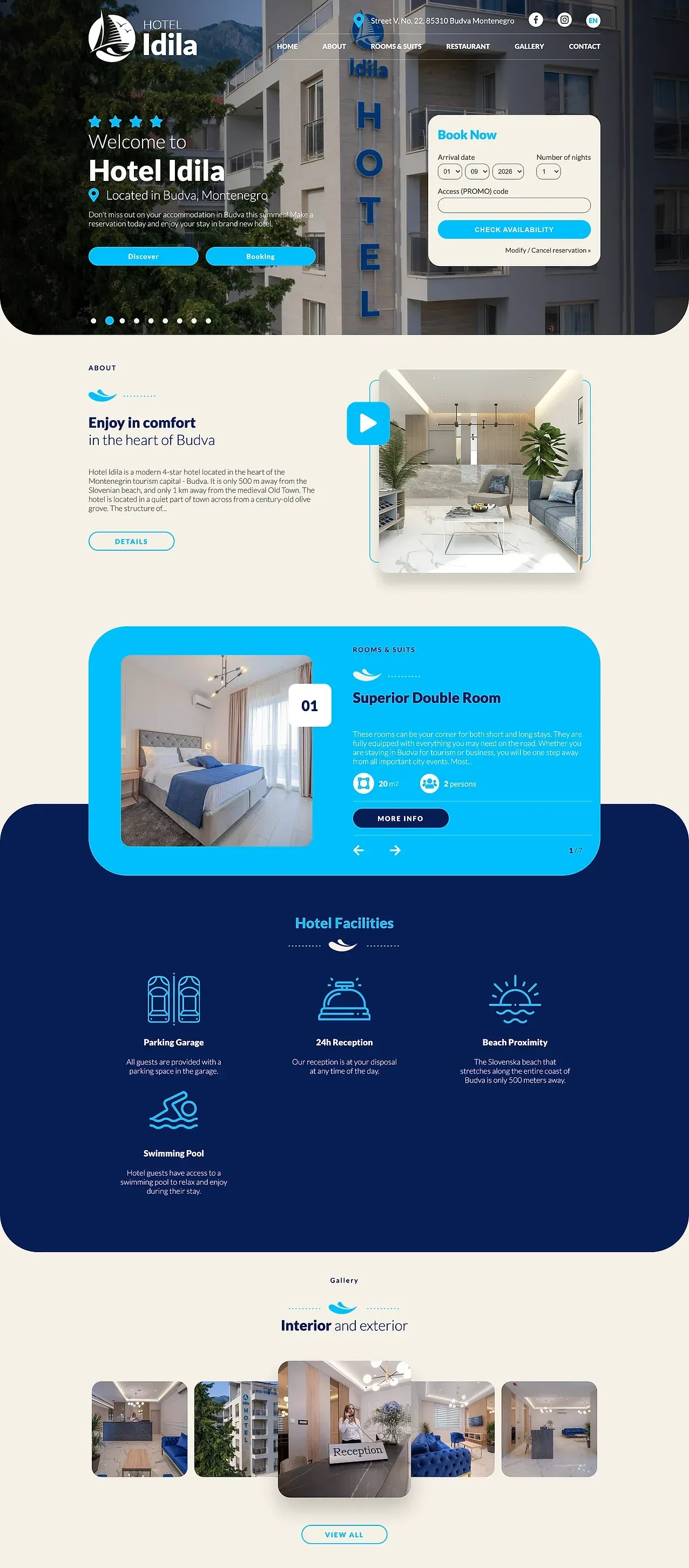 Home page — the Hotel Idila site