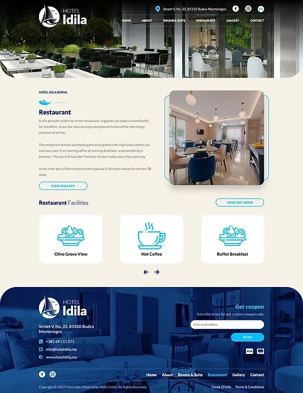 RESTAURANT and Gallery — the Hotel Idila site