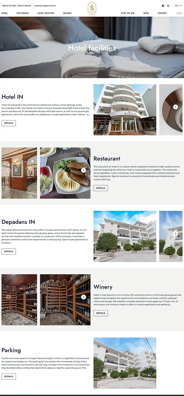 OUR ROOMS and HOTEL FACILITIES — the Hotel IN site