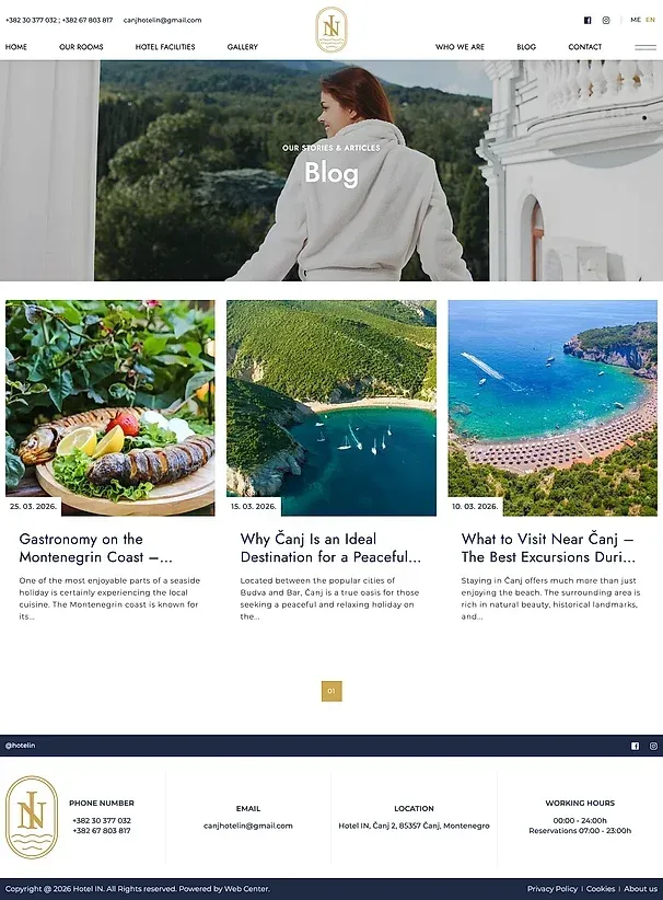 Blog and Contact — the Hotel IN site