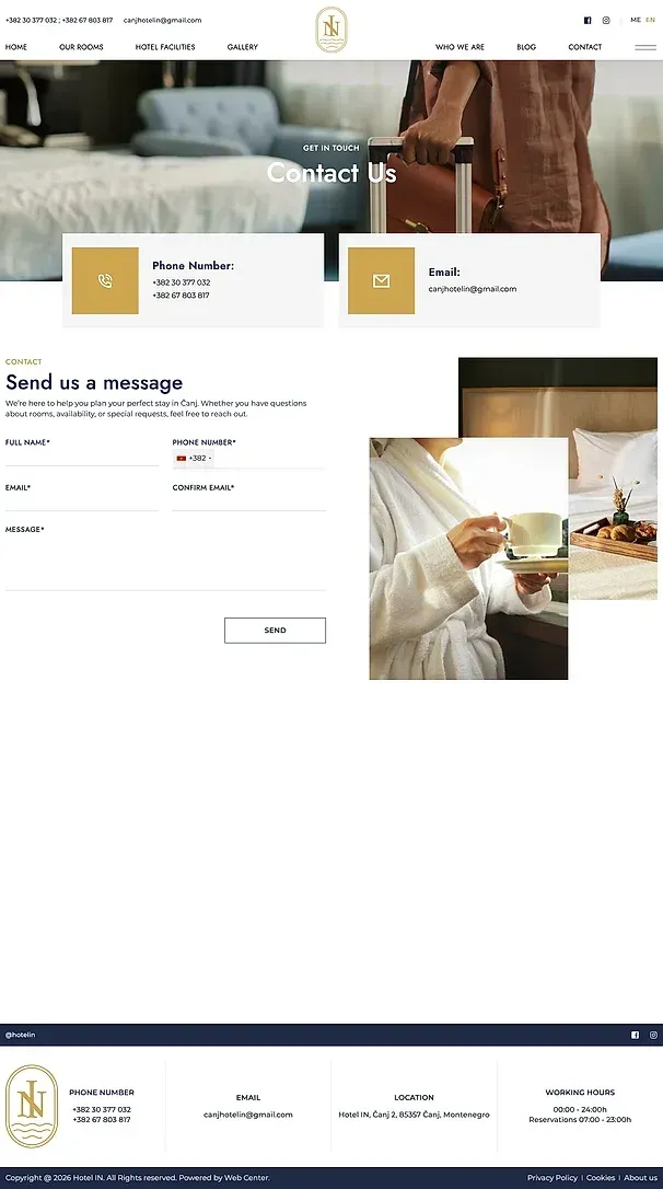 Blog and Contact — the Hotel IN site