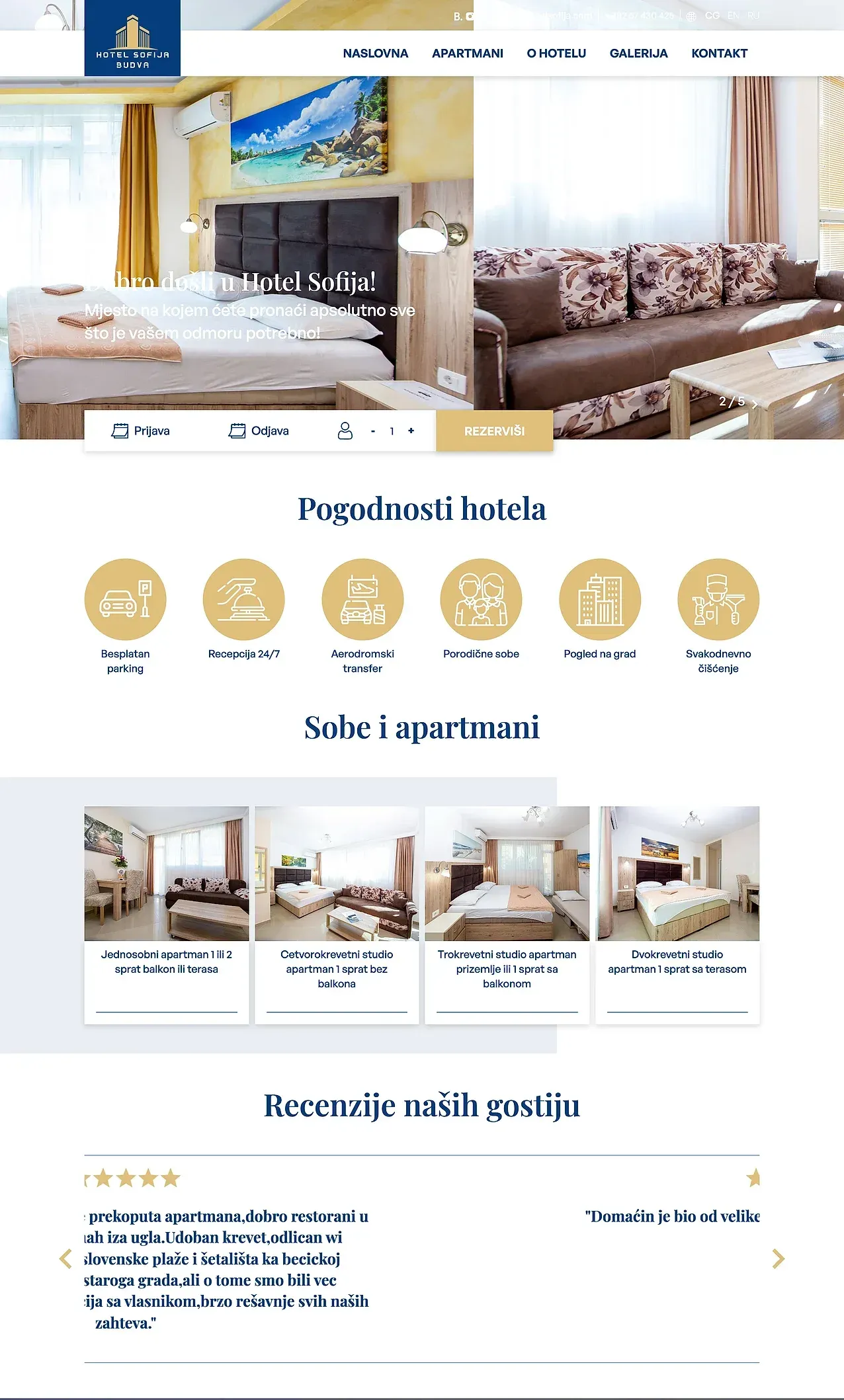 Home page — the Hotel Sofija site