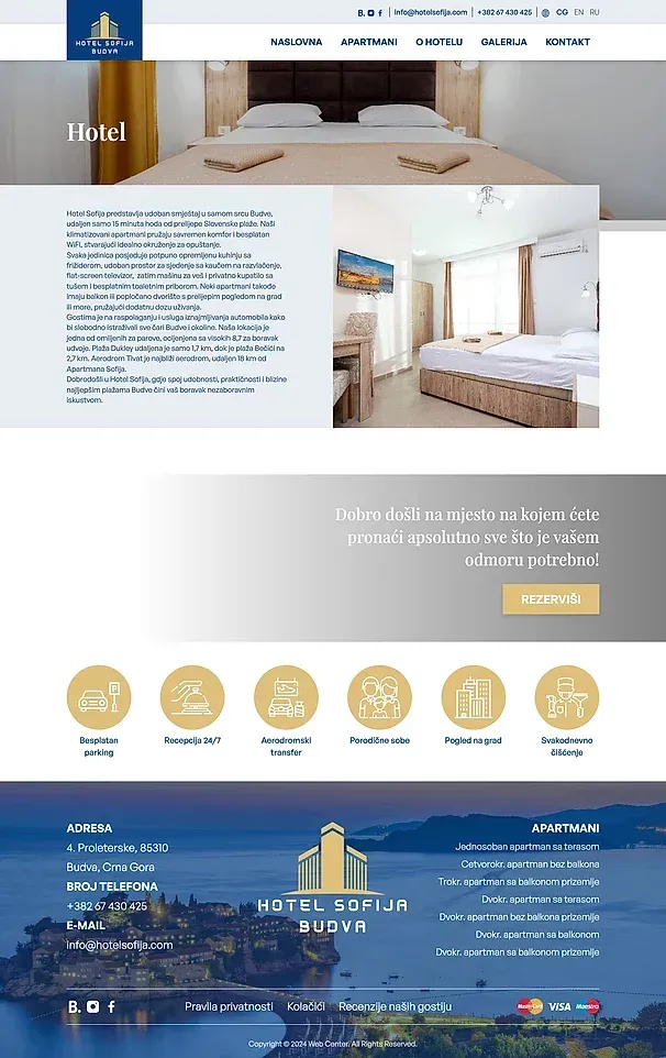 Apartments and Hotel — the Hotel Sofija site