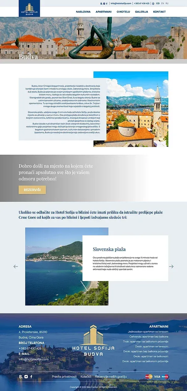 Budva and Gallery — the Hotel Sofija site