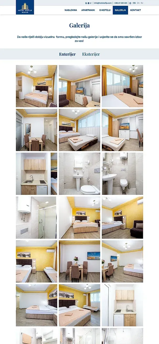 Budva and Gallery — the Hotel Sofija site
