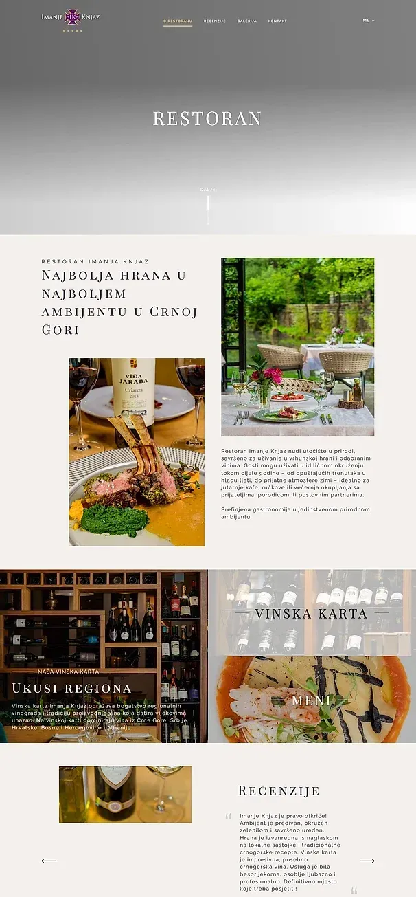 Restaurant und Eventzentrum — die Website von Imanje Knjaz