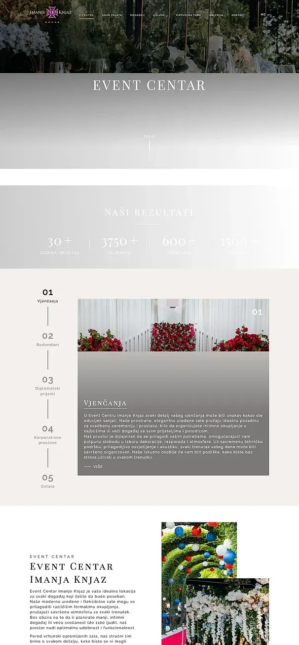 Restaurant und Eventzentrum — die Website von Imanje Knjaz