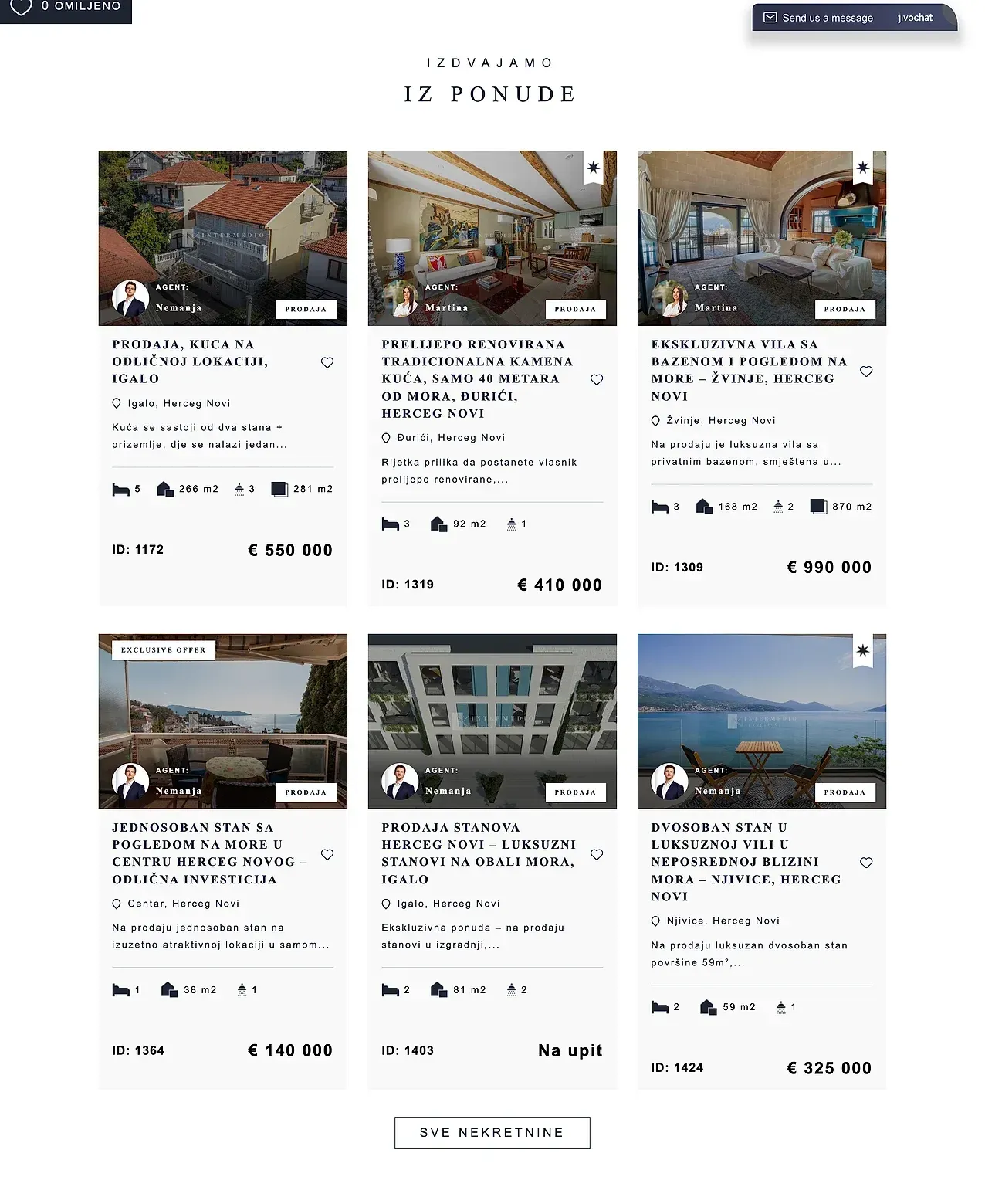 Startseite — die Website von Intermedio Nekretnine