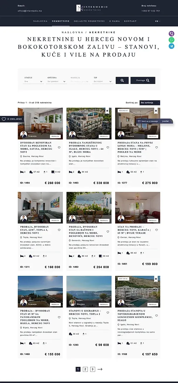 Immobilien und Immobilie inserieren — die Website von Intermedio Nekretnine