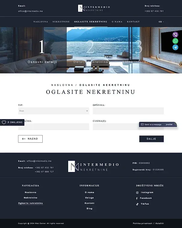 Immobilien und Immobilie inserieren — die Website von Intermedio Nekretnine