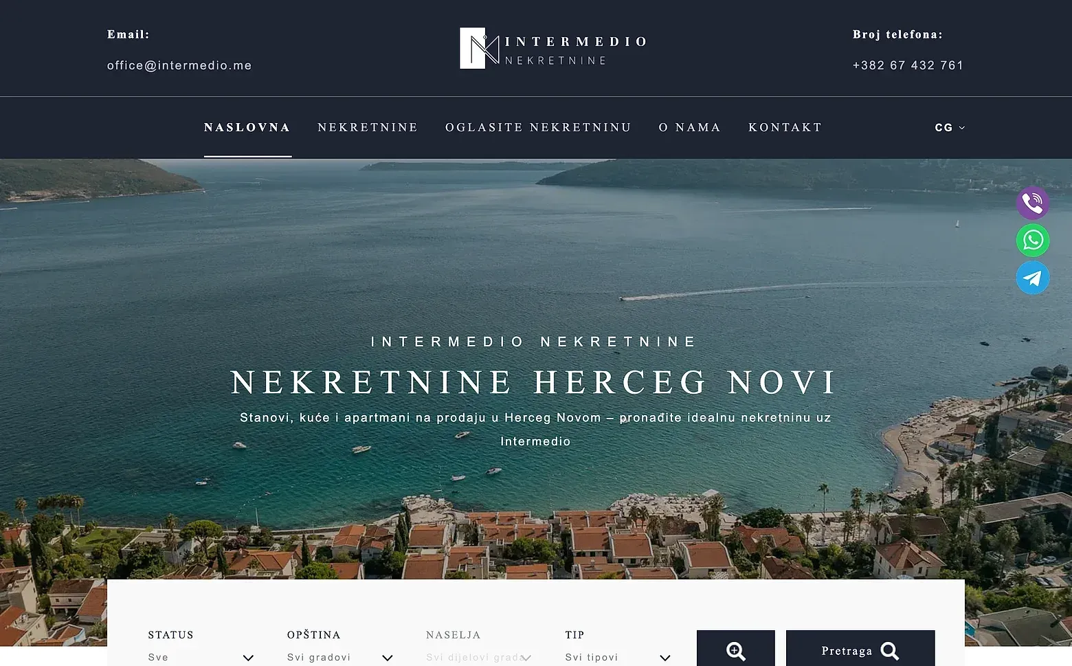 Home page of the Intermedio Nekretnine website