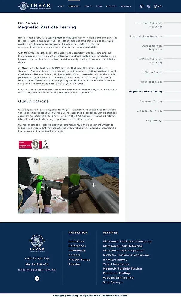 Magnetpulverprüfung und Eindringprüfung — die Website von INVAR