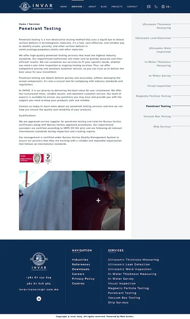 Magnetpulverprüfung und Eindringprüfung — die Website von INVAR
