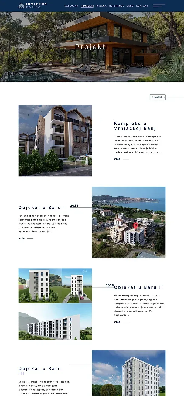 Projects and About us — the Invictus Formo site