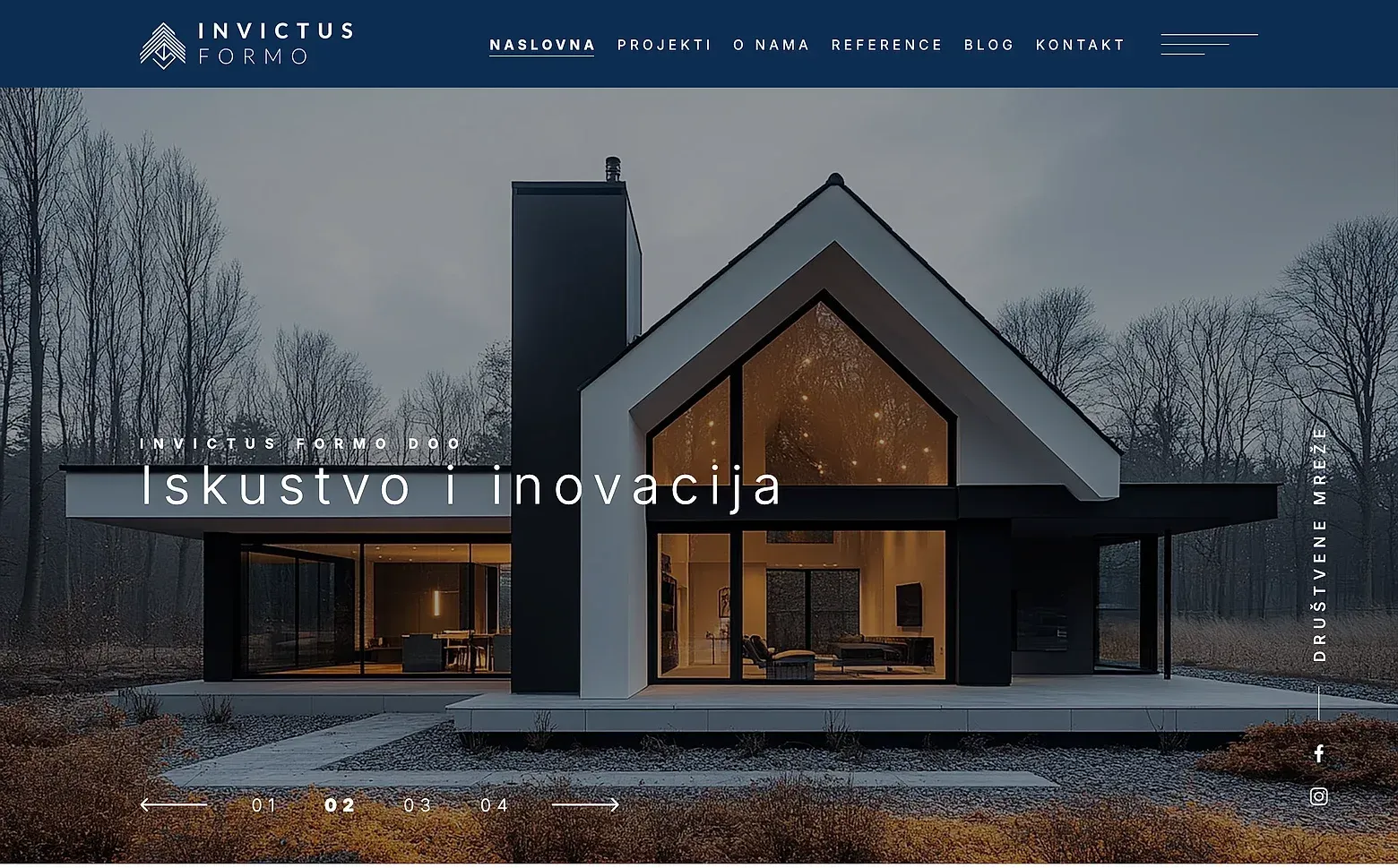 Home page of the Invictus Formo website