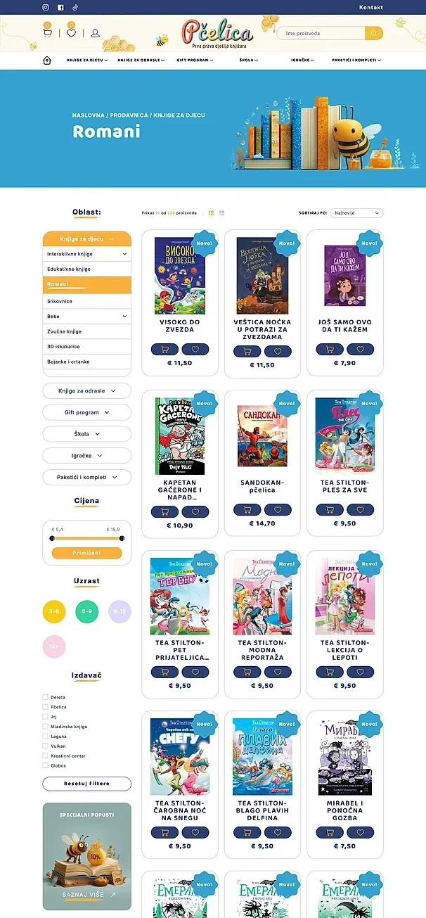 Romani und Slikovnice — die Website von Knjižara Pčelica