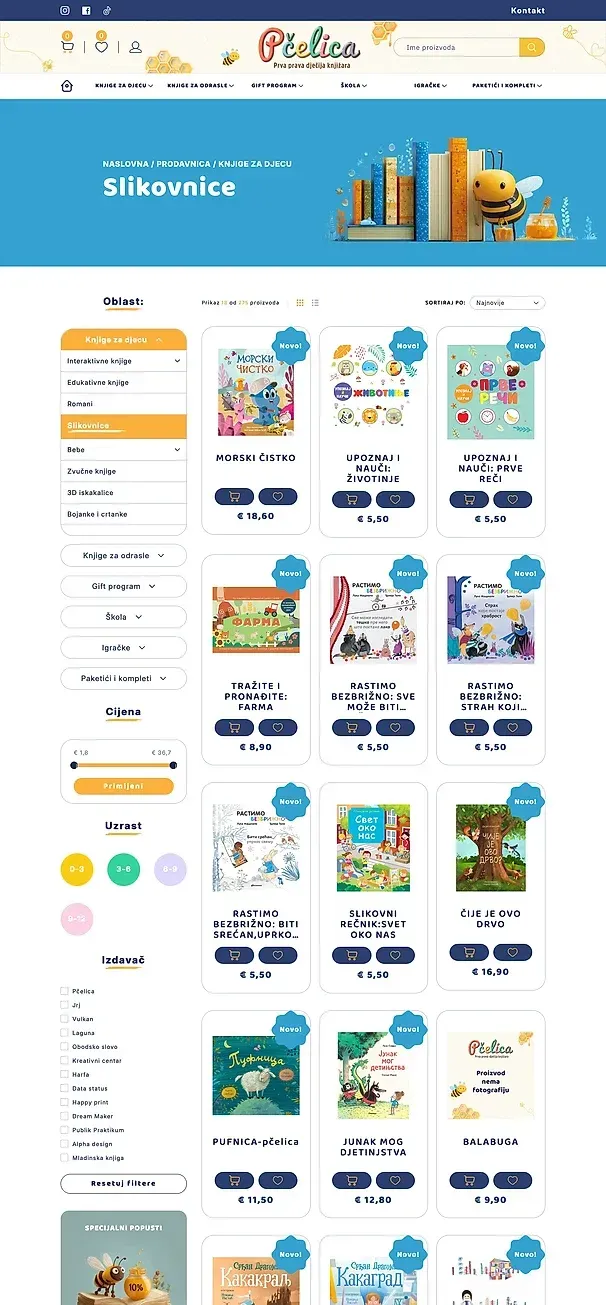 Romani und Slikovnice — die Website von Knjižara Pčelica