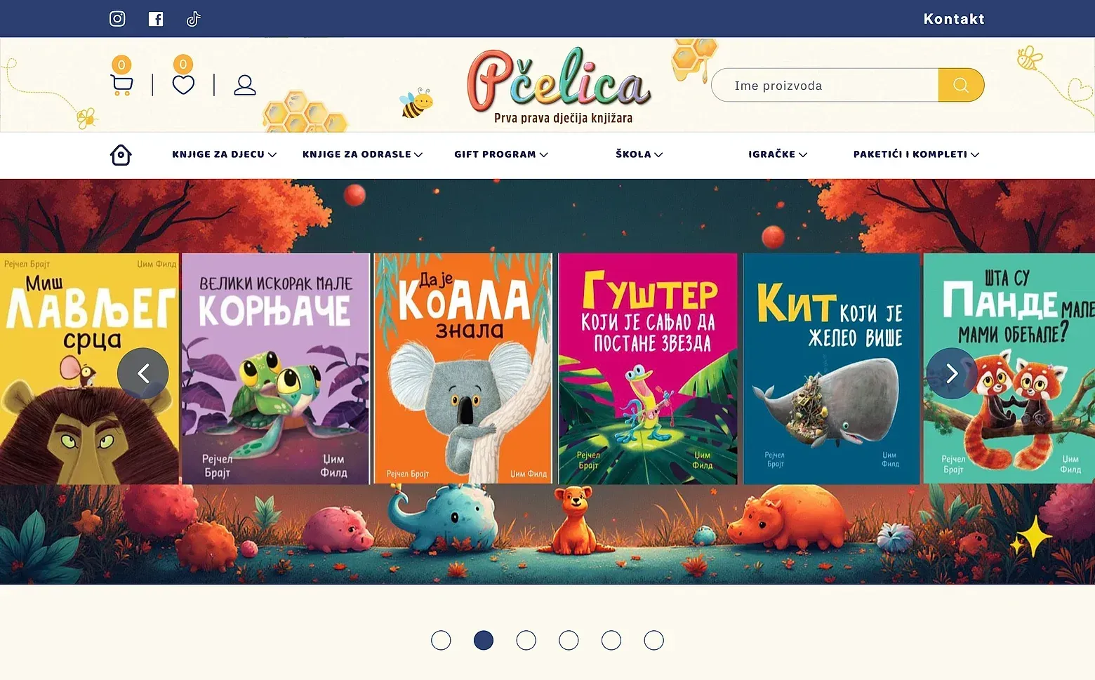 Home page of the Knjižara Pčelica website