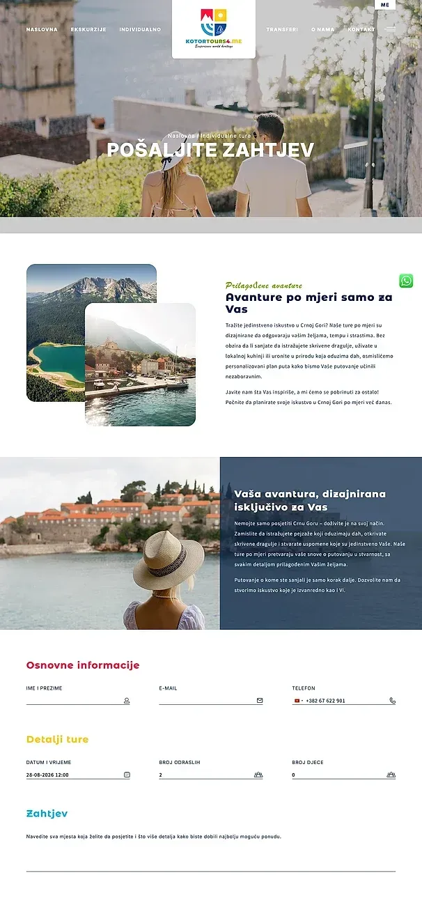 Ausflüge und Individuell — die Website von Kotor Tours