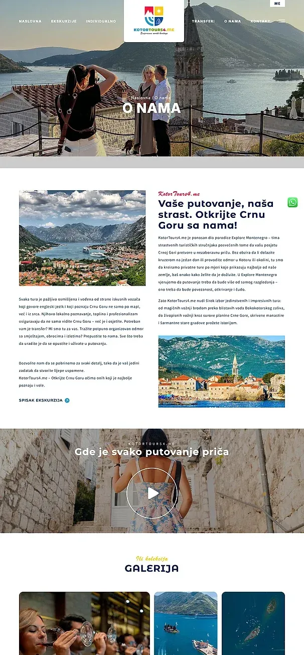 Transfers und Über uns — die Website von Kotor Tours
