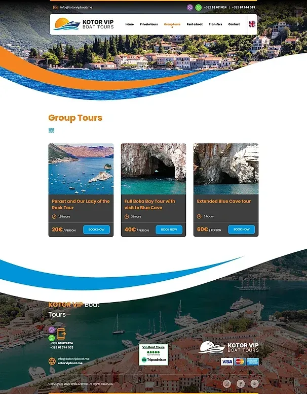 Private Touren und Group tours — die Website von Kotor VIP Boat Tours