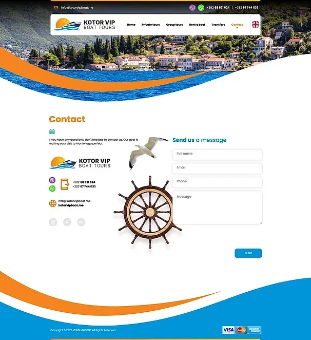 Kontakt — die Website von Kotor VIP Boat Tours